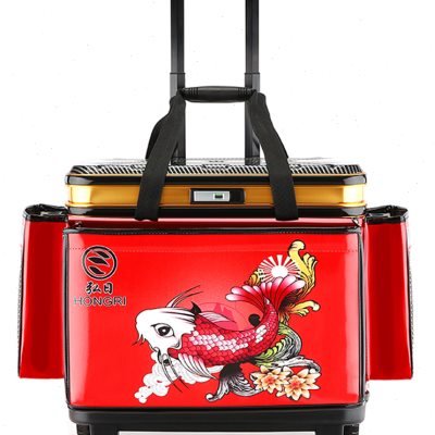 Rongzhi fishing gear box hard-covered large-wheeled tank multi-purpose fishing tank with thick fishing drum-filled fishing gear pack
